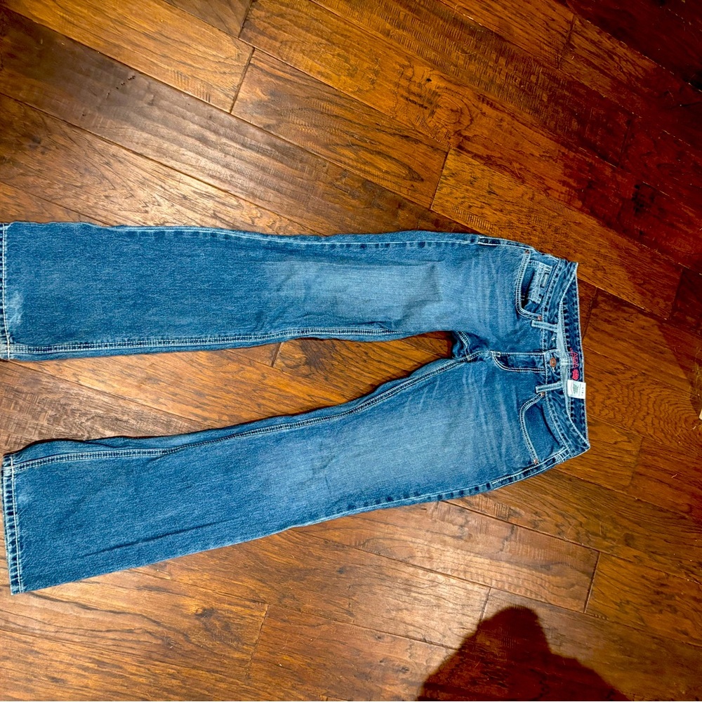 Cinch Blue Denim Jeans with Red Stitching